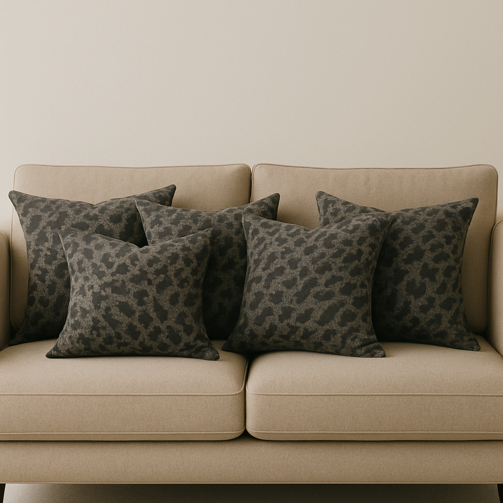 Leo Black/Taupe Cushion - Indoor