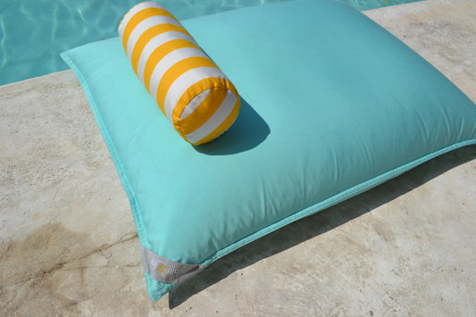 Pool Sitzsack Premium Poolkissen, Luxus Luftmatratze, Farbe: Mint Türkis, schwimmende Liege, chillisy