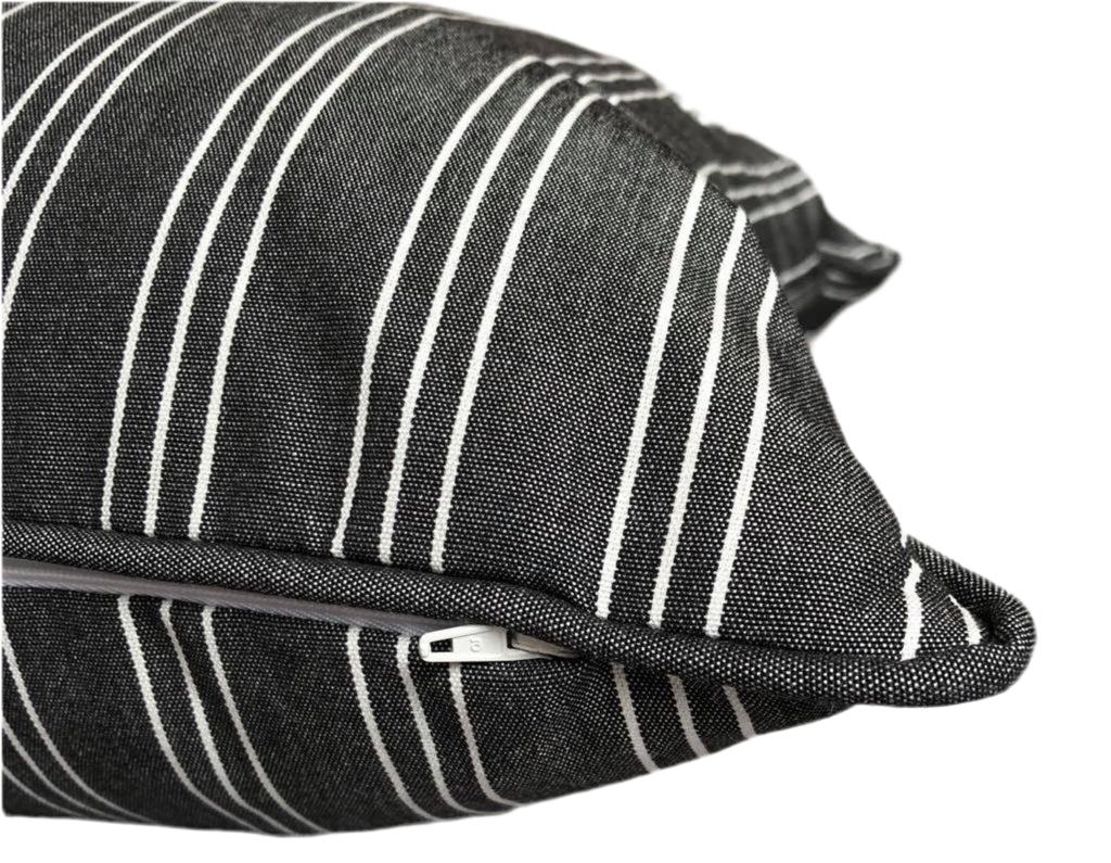 Lido cushion, black, grey, light blue