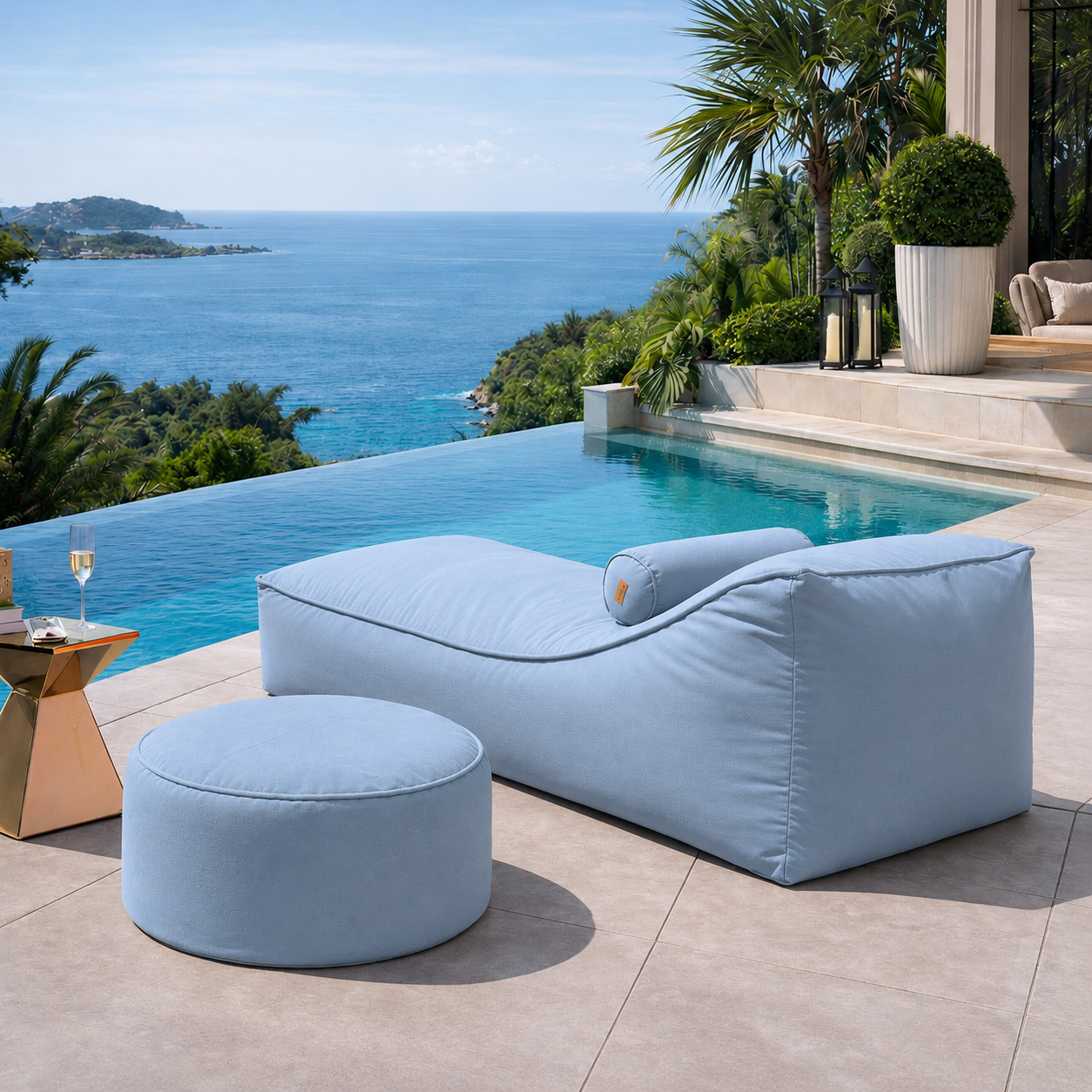 Letto da esterno rosa – Lettino di lusso per piscina e chaise longue da giardino di design, resistente alle intemperie, Made in Germany | chillisy®