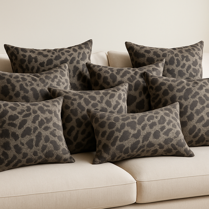 Leo Black/Taupe Cushion - Indoor