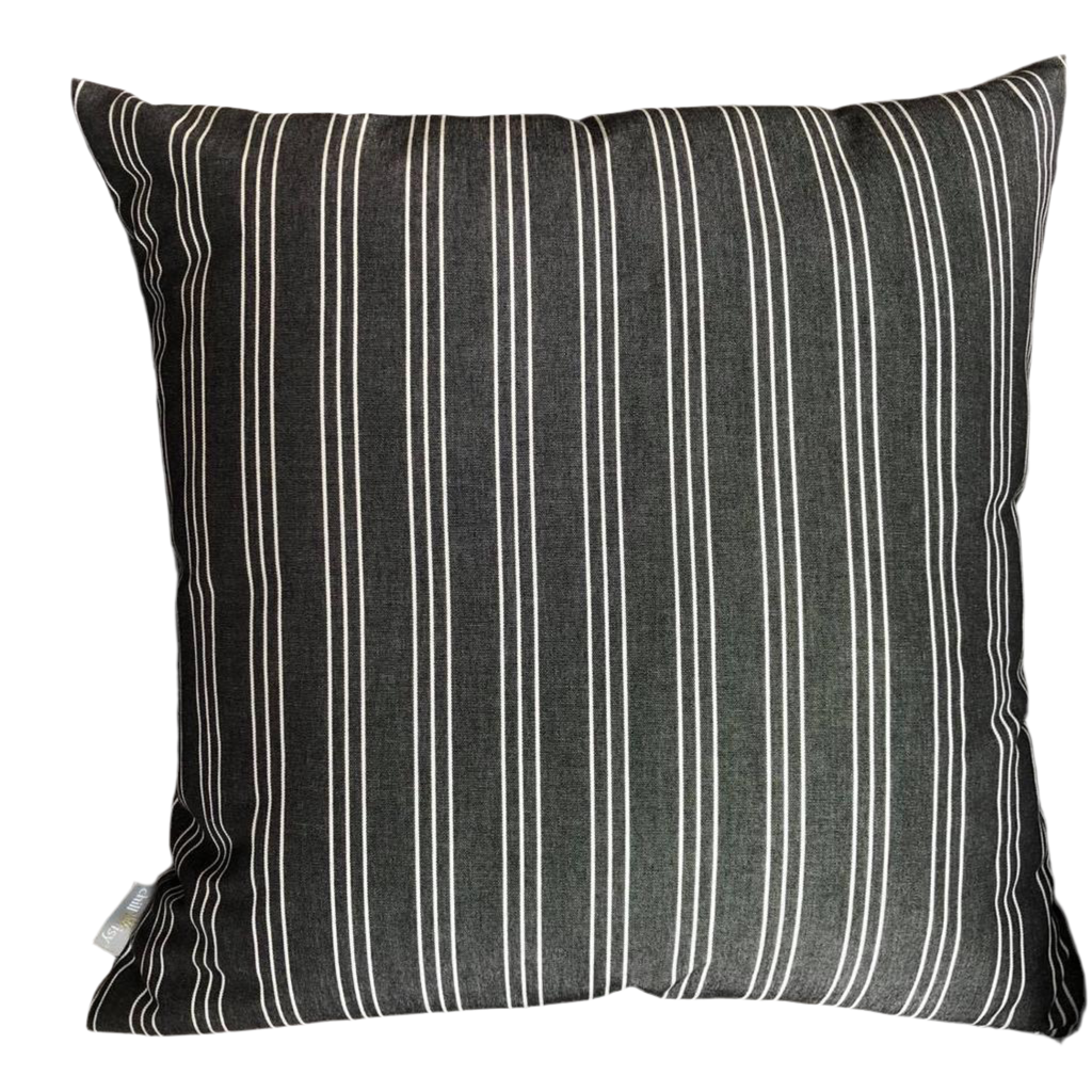Lido cushion, black, grey, light blue