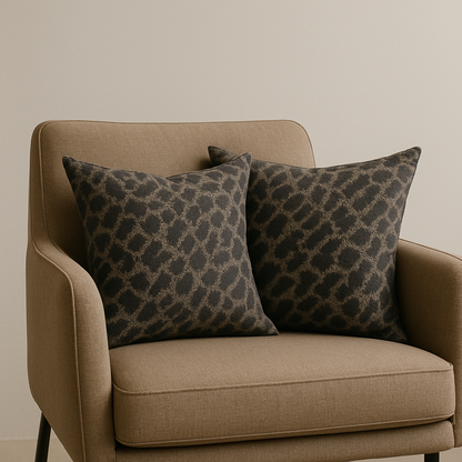 Leo Black/Taupe Cushion - Indoor