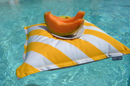 Cushion Quadro Capri Yellow-White | Swimming cushions &amp; garden cushions