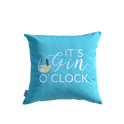 Cushion IT'S GIN O'CLOCK 45x45 turquoise