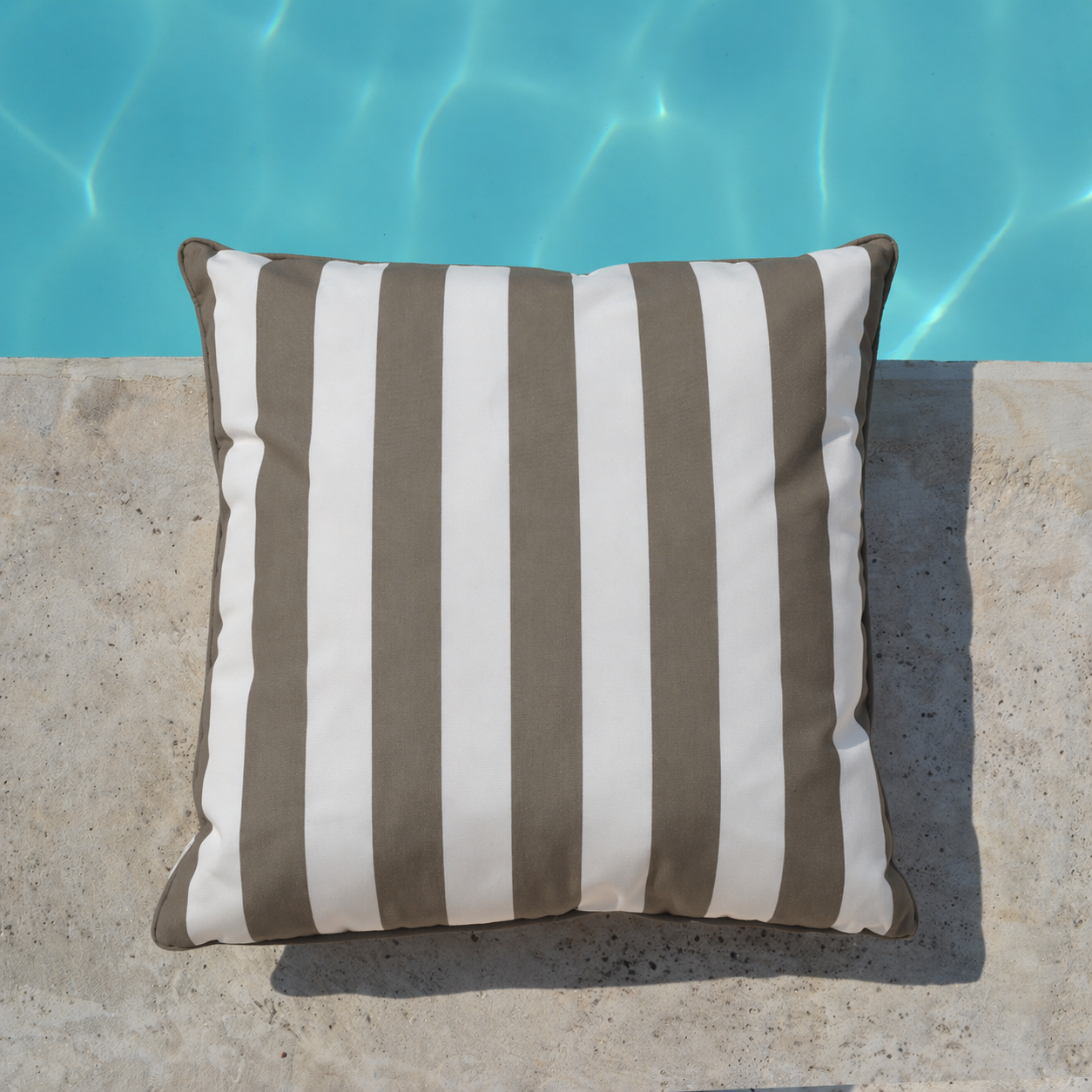 Chillisy Yacht Cushion, brown and white striped | Made in Germany
