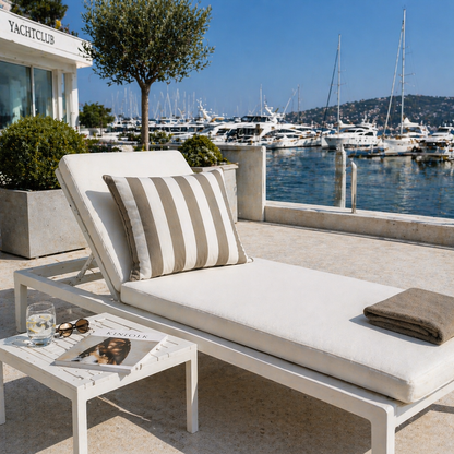 Chillisy Yacht Cushion, brown and white striped | Made in Germany