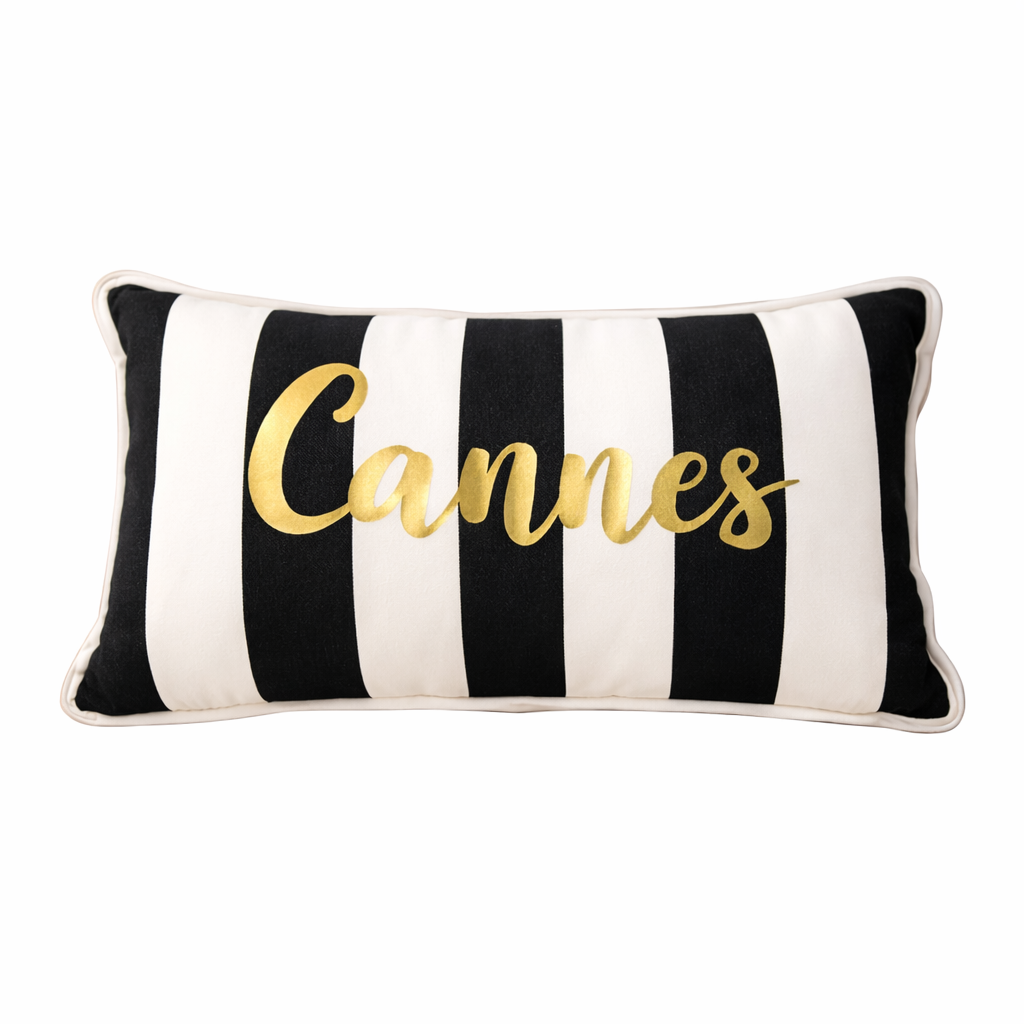 Kissen Cannes Schwarz/Weiß 50x30