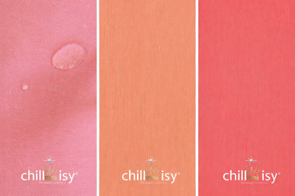 chillisy Outdoor Stoffe in Rosa, Apricot und Pink Grapefruit – wasserabweisender Premium Stoff für Wasserhängematte Menorca II, UV-beständig und für Pool, Meer und See geeignet.