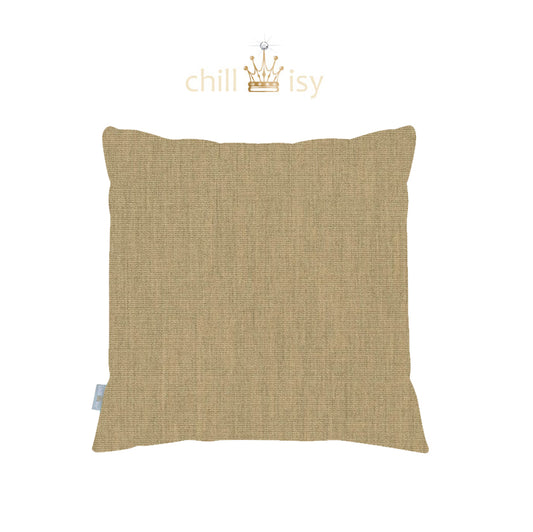 Outdoor Kissen Beige Holzoptik – wasserabweisend, wetterfest & UV-beständig, Made in Germany | chillisy®
