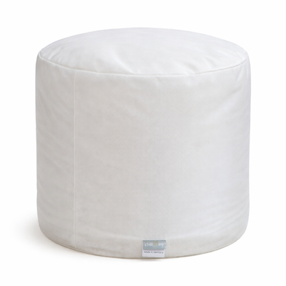 Innensack Zylinder Form zum Befüllen mit Styropor, EPS, Füllungen für Sitzsäcke, Poufs und Hocker mit Reißverschluss. Hergestellt von chillisy in Deutschland.