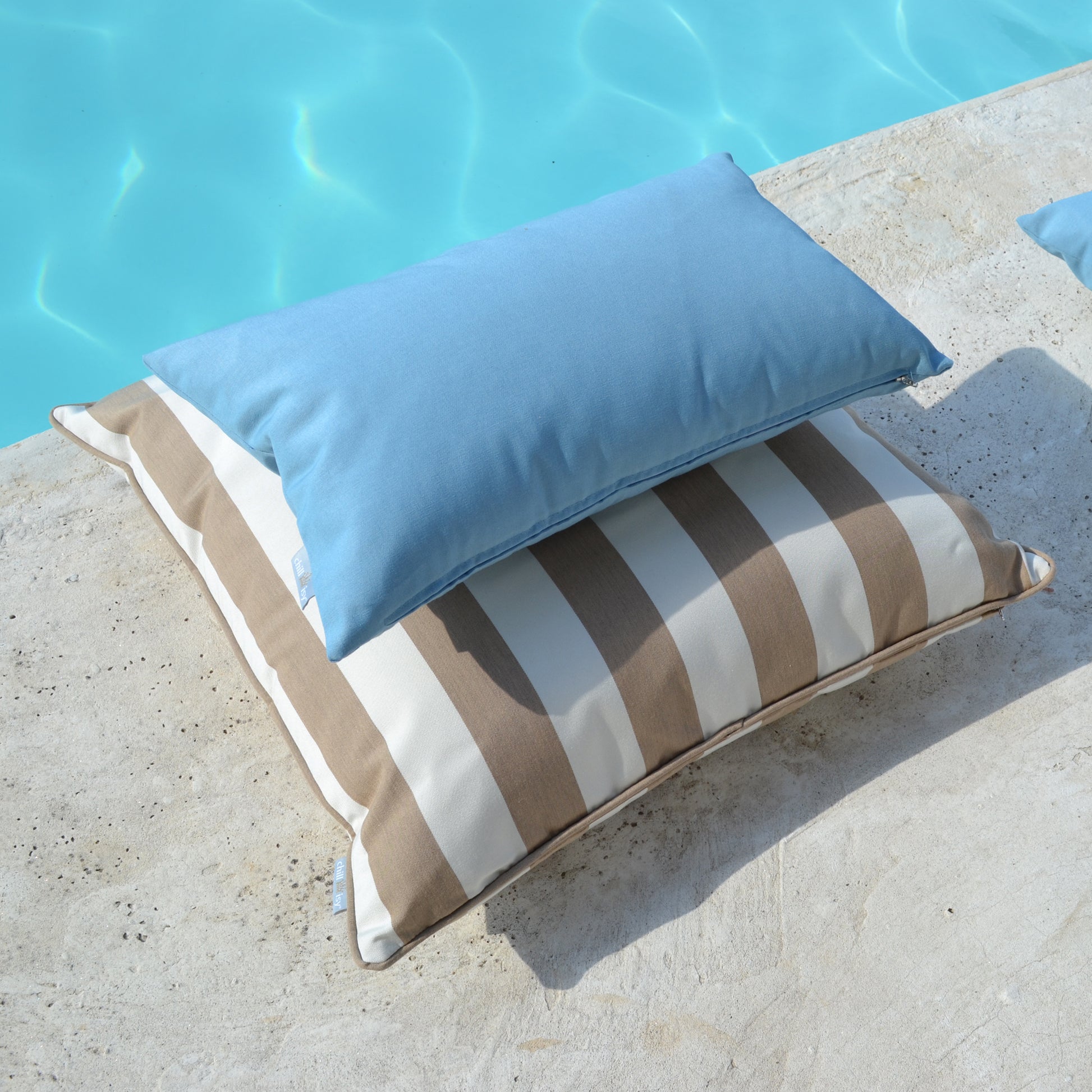 Kissen Himmelblau Outdoor ab 40x40cm, cushion sky blue outdoor