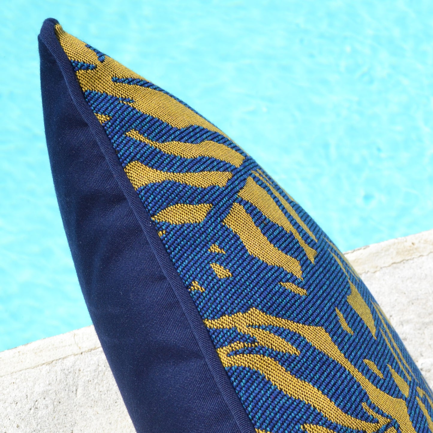 Sunbrella® Ikebana Safari Blue cushion