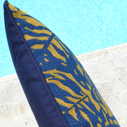 Sunbrella® Ikebana Safari Blue cushion