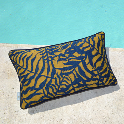 Sunbrella® Ikebana Safari Blue cushion