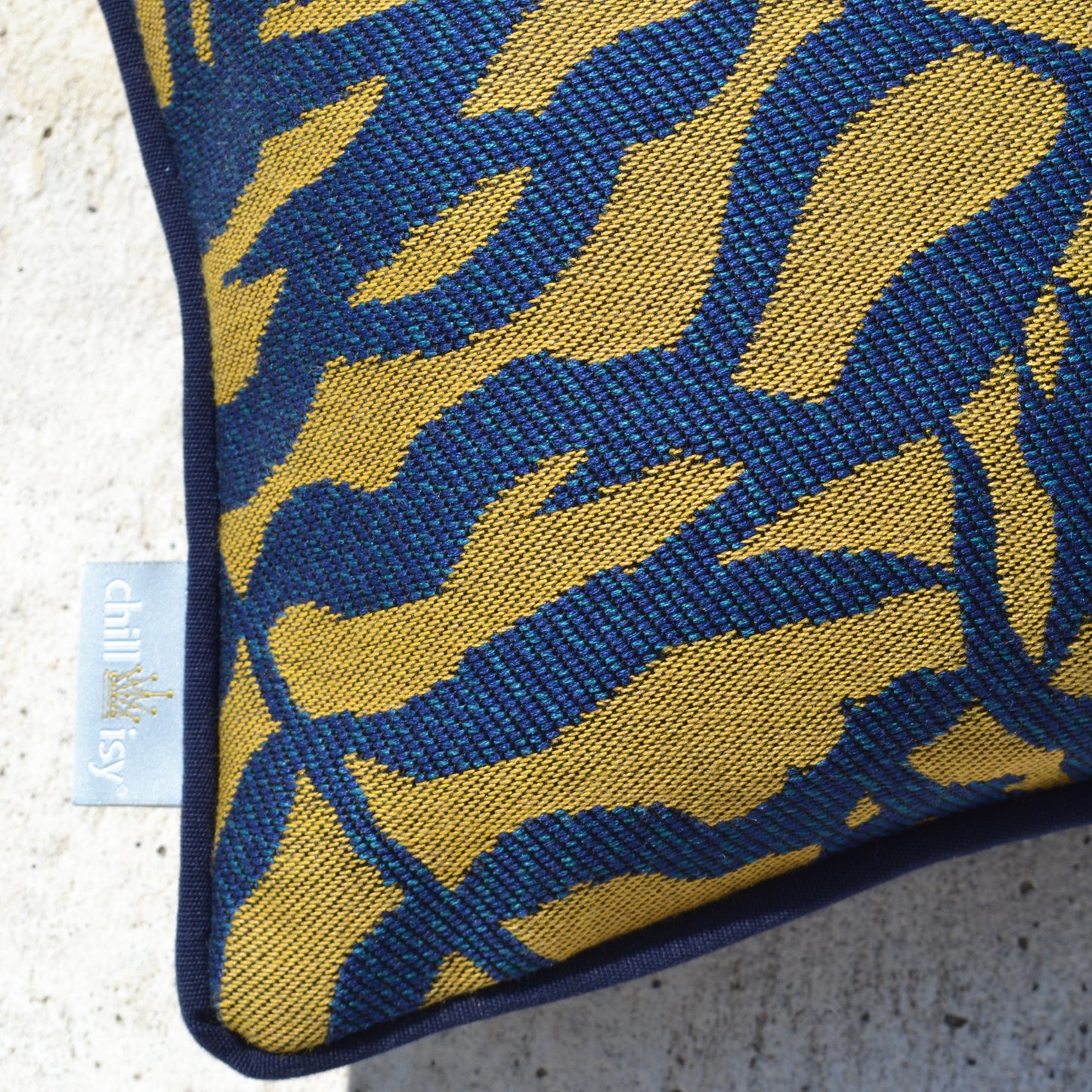 Sunbrella® Ikebana Safari Blue cushion