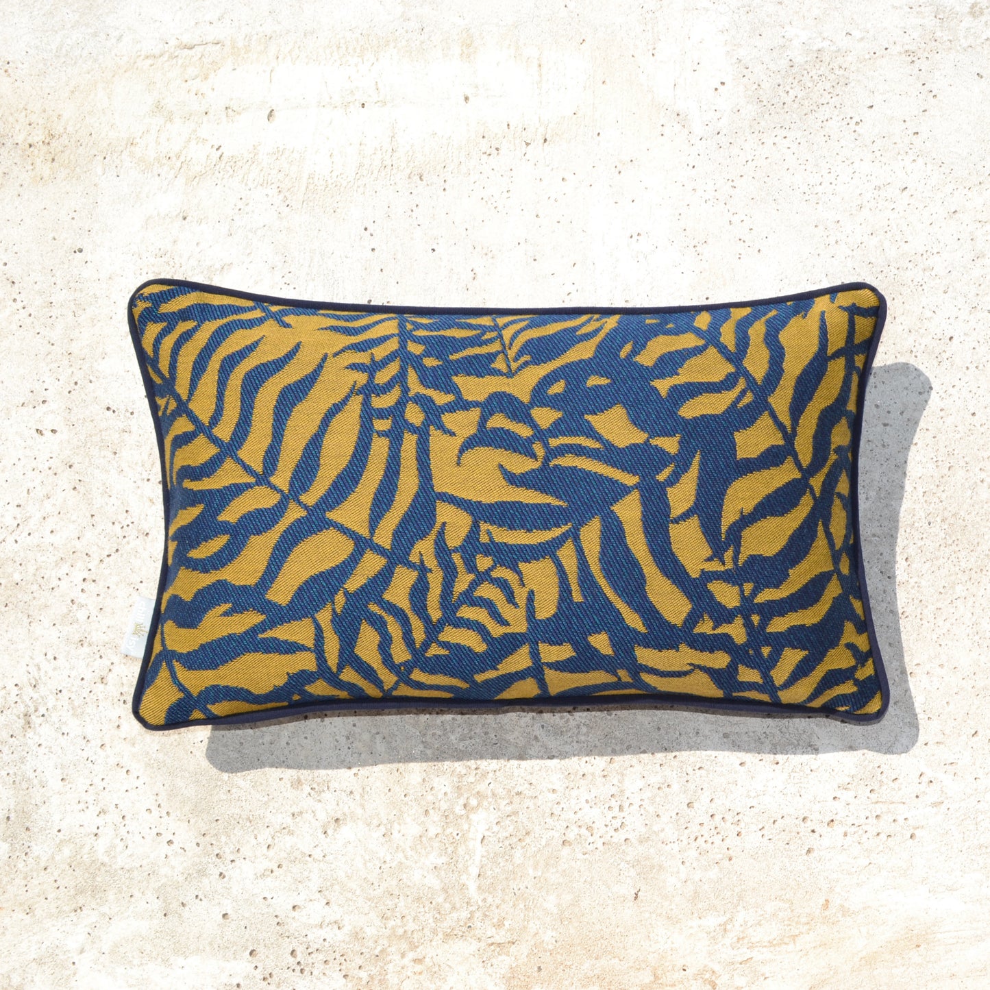 Sunbrella® Ikebana Safari Blue cushion