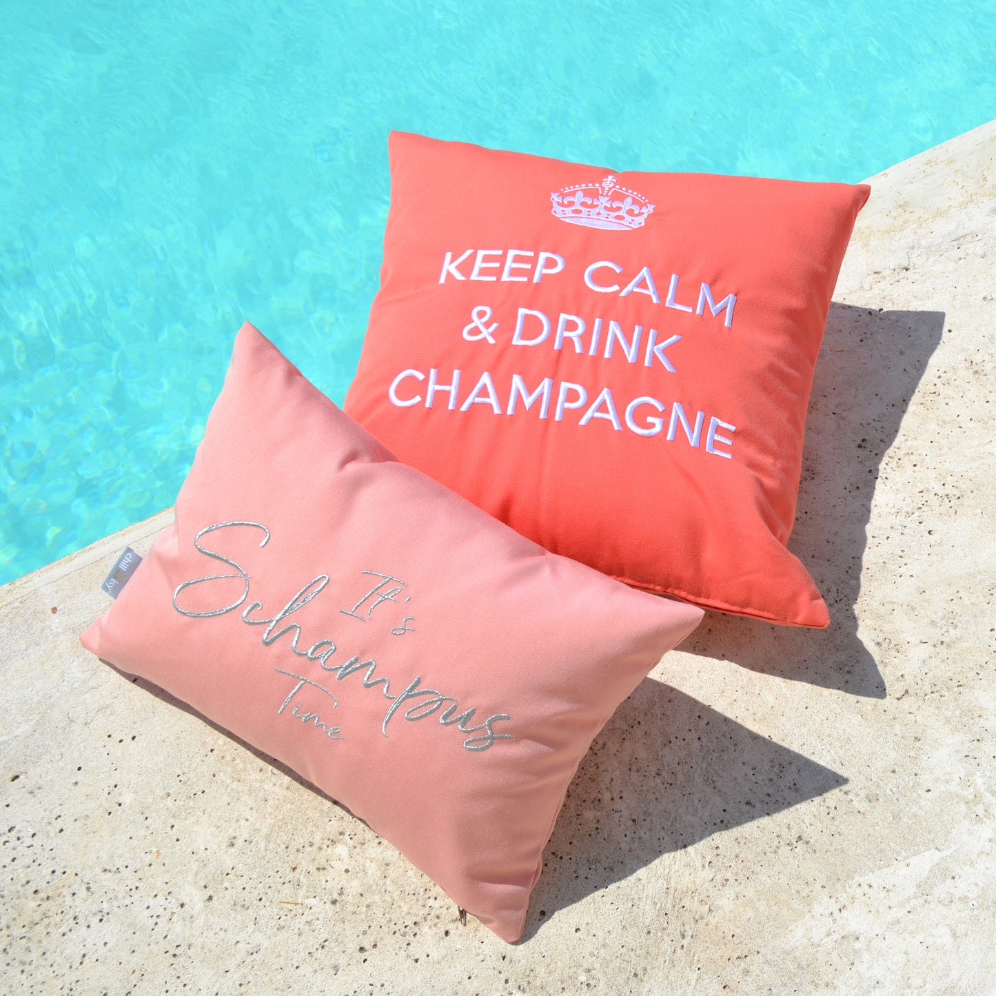 Kissen KEEP CALM & DRINK CHAMPAGNE Pink Grapefruit