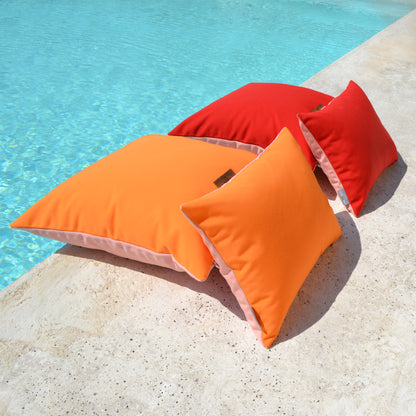 Kissen Sunbrella Double Orange Rosa - 2er Set. Weltweiter Versand. Sunbrella Double Cushion Orange Pink - Set of 2. Worldwide shipping.