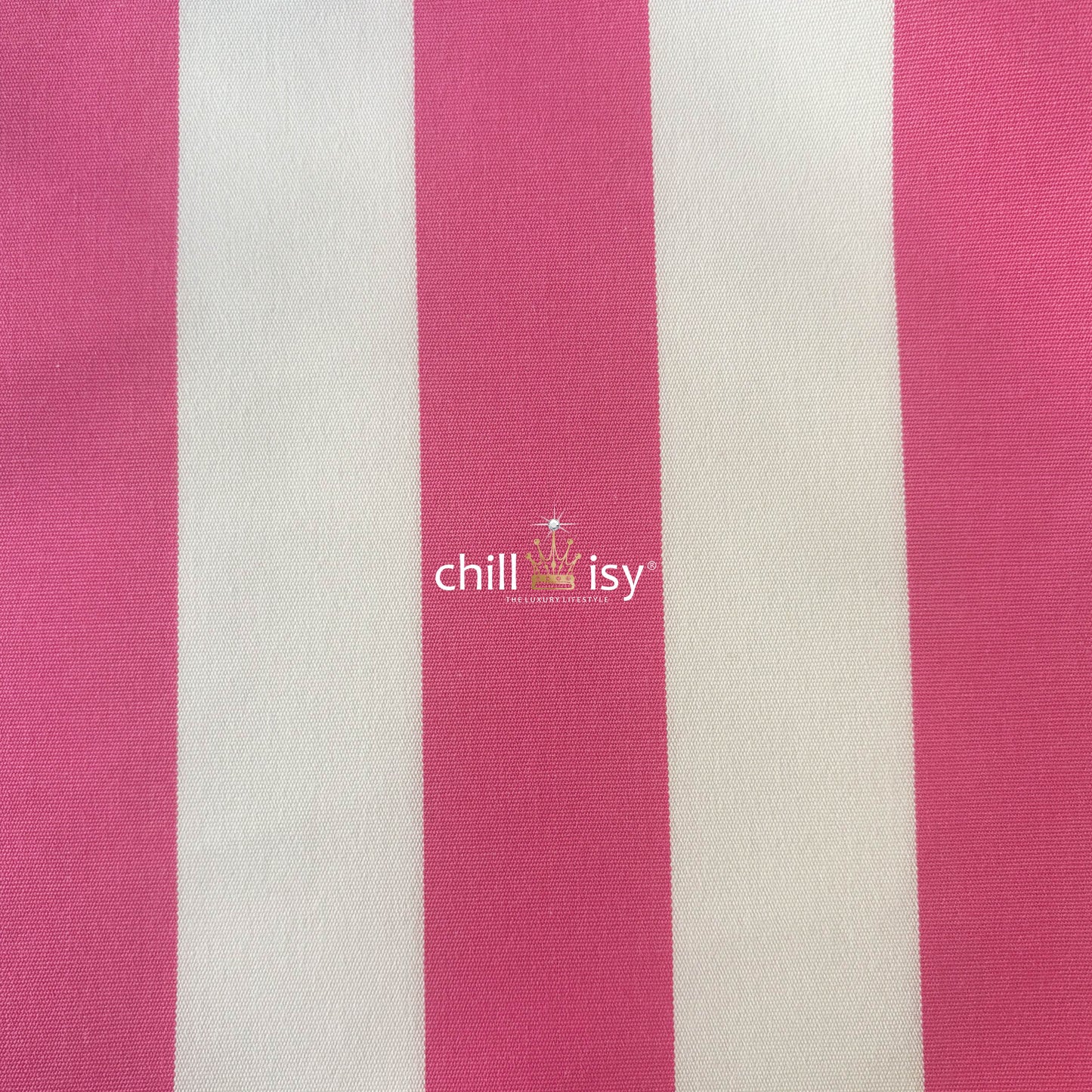 Pink and white striped cushion