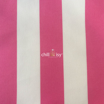 Pink and white striped cushion
