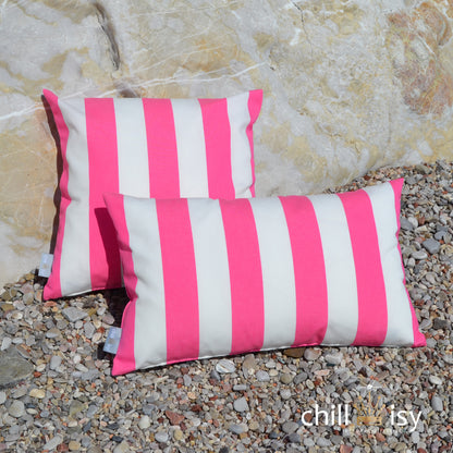 Kissen pink weiß gestreift Gartenkissen von chillisy