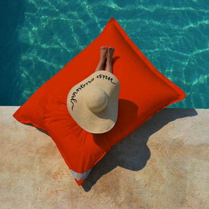 Pool Sitzsack Junior 130x100 cm Hummer Orange von chillisy hergestellt in Deutschland auf dem Pool, Wasser und an Land verwendbar. 
