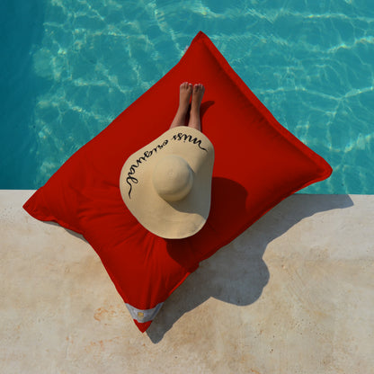 Pool Sitzsack Junior 130x100 cm Rot von chillisy hergestellt in Deutschland auf dem Pool, Wasser und an Land verwendbar. 
