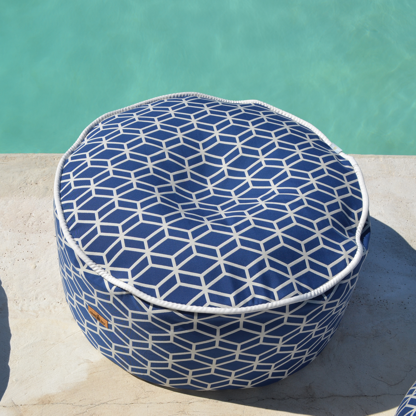 Pouf Stool Crystal Blue