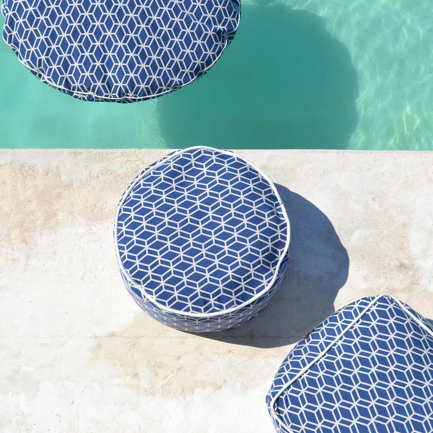 Pouf Stool Crystal Blue