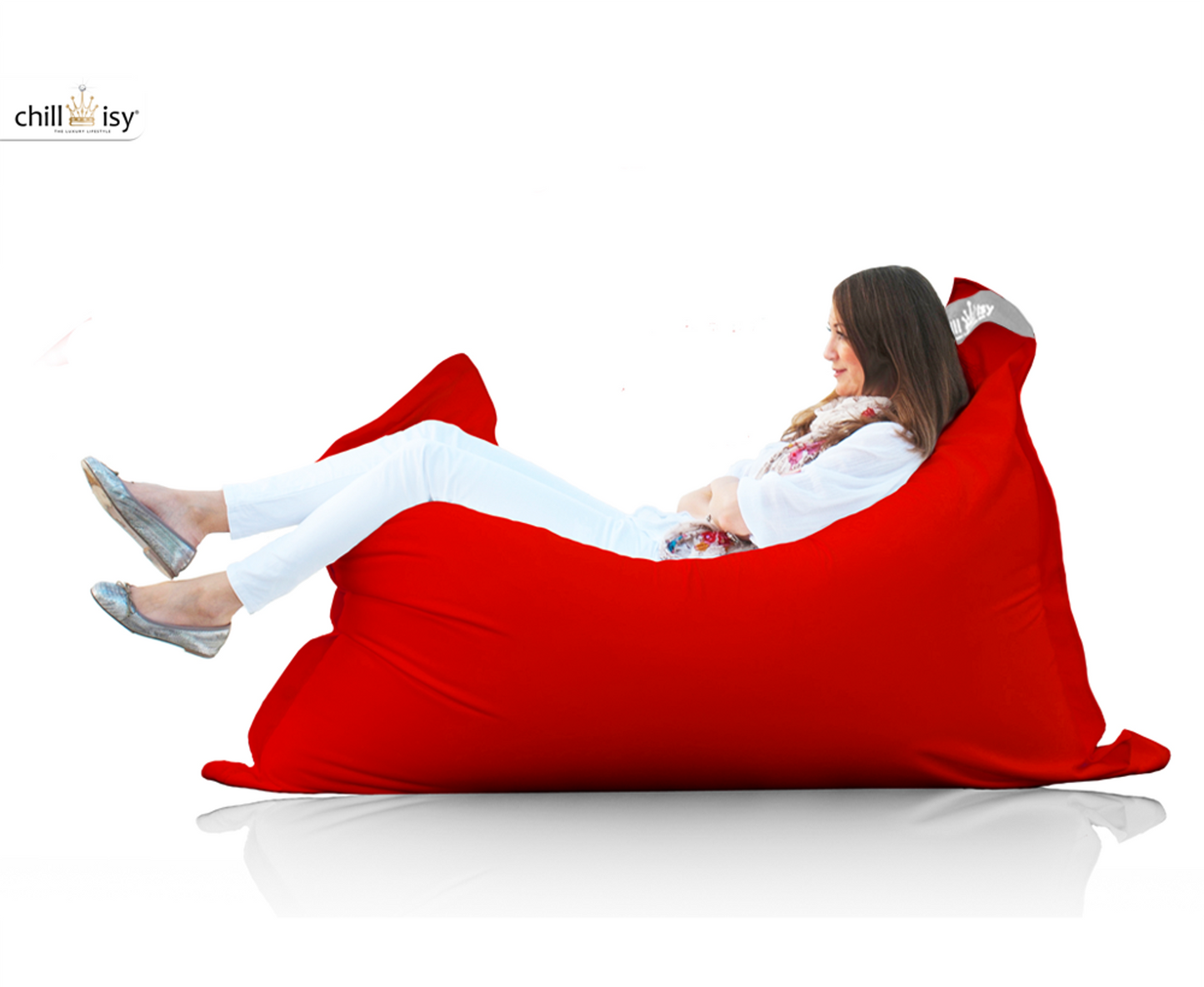 Sitzsack für Outdoor und Indoor, Farbe:  Rot. In Perfektion hergestellt in Deutschland von chillisy.