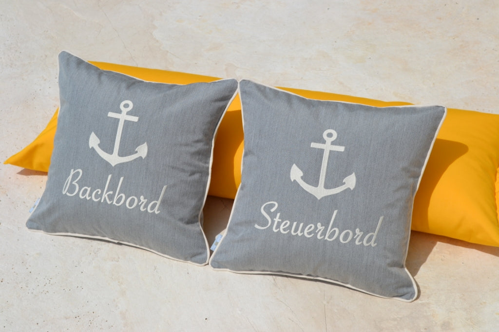 Yacht cushion port steuerbord grey