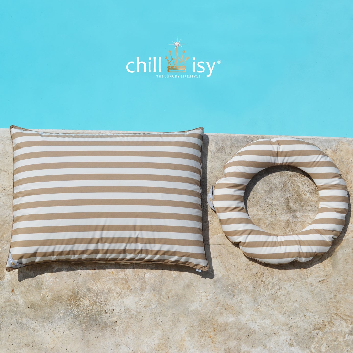 Pool Beanbag LE CLUB Beige Striped