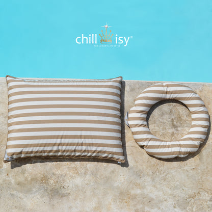 Pool Beanbag LE CLUB Beige Striped