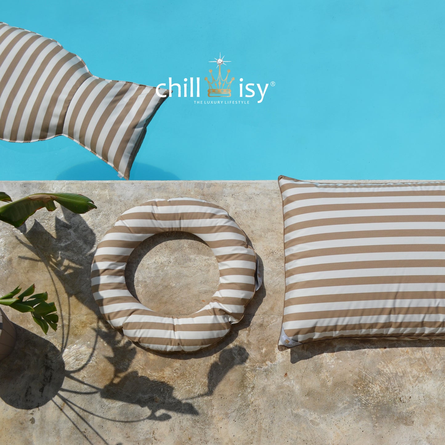 Pool Beanbag LE CLUB Beige Striped