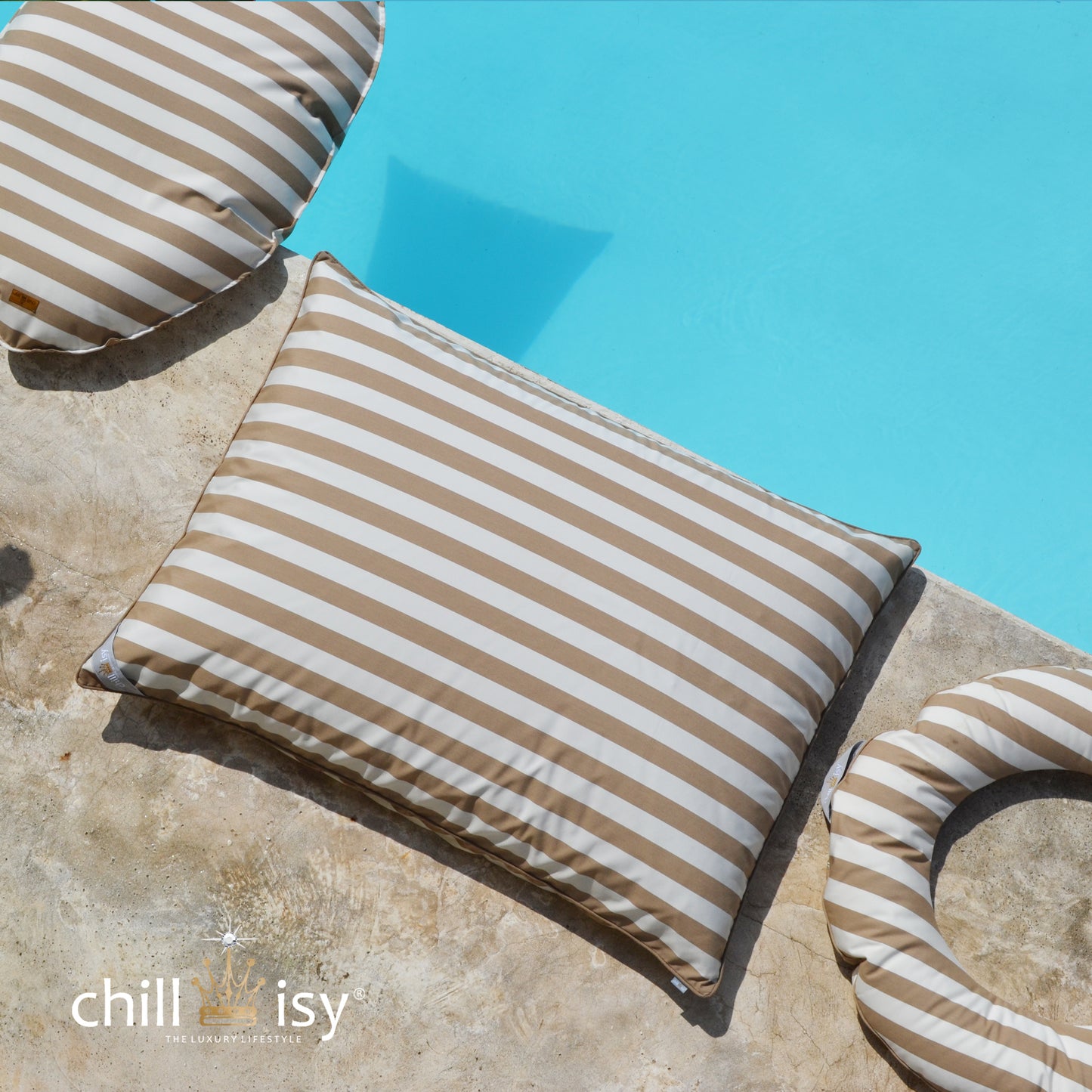 Pool Beanbag LE CLUB Beige Striped