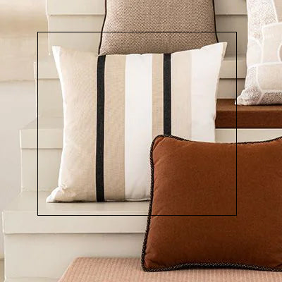 Cushion Sunbrella® Stripes Canyon Beige