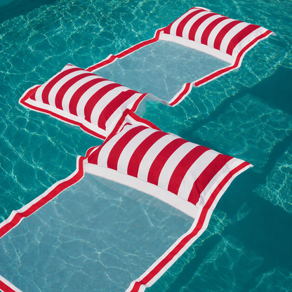 Wasserhängematte Pool-Hängematte YACHT Rot-Weiß – Luxus Poolliege aus Stoff | Made in Germany